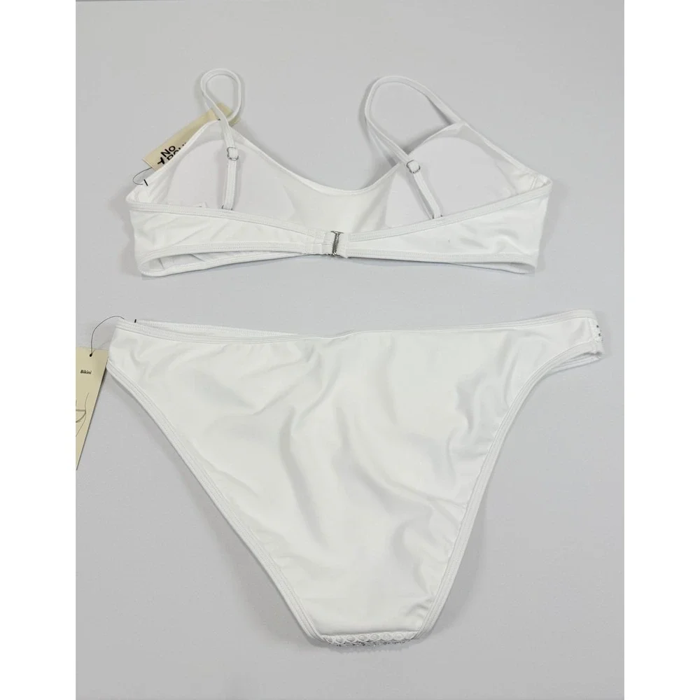 No Boundaries White Rhinestone Mesh Bikini‎ Set Large 12-14 NWT NB17HQ023771